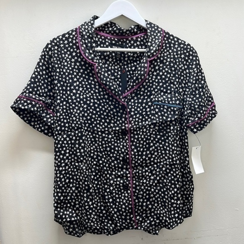 Brand new, take offers- Silky Pajamas Short sleeves Top Stars button down G19